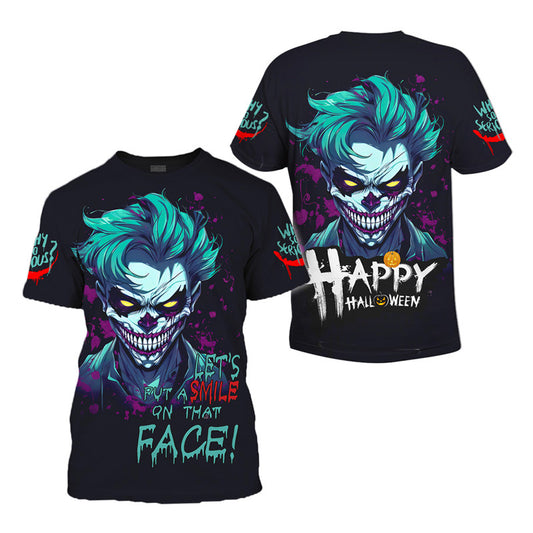 Joker Happy Halloween Let’s Put A Smile On That Face T-shirt