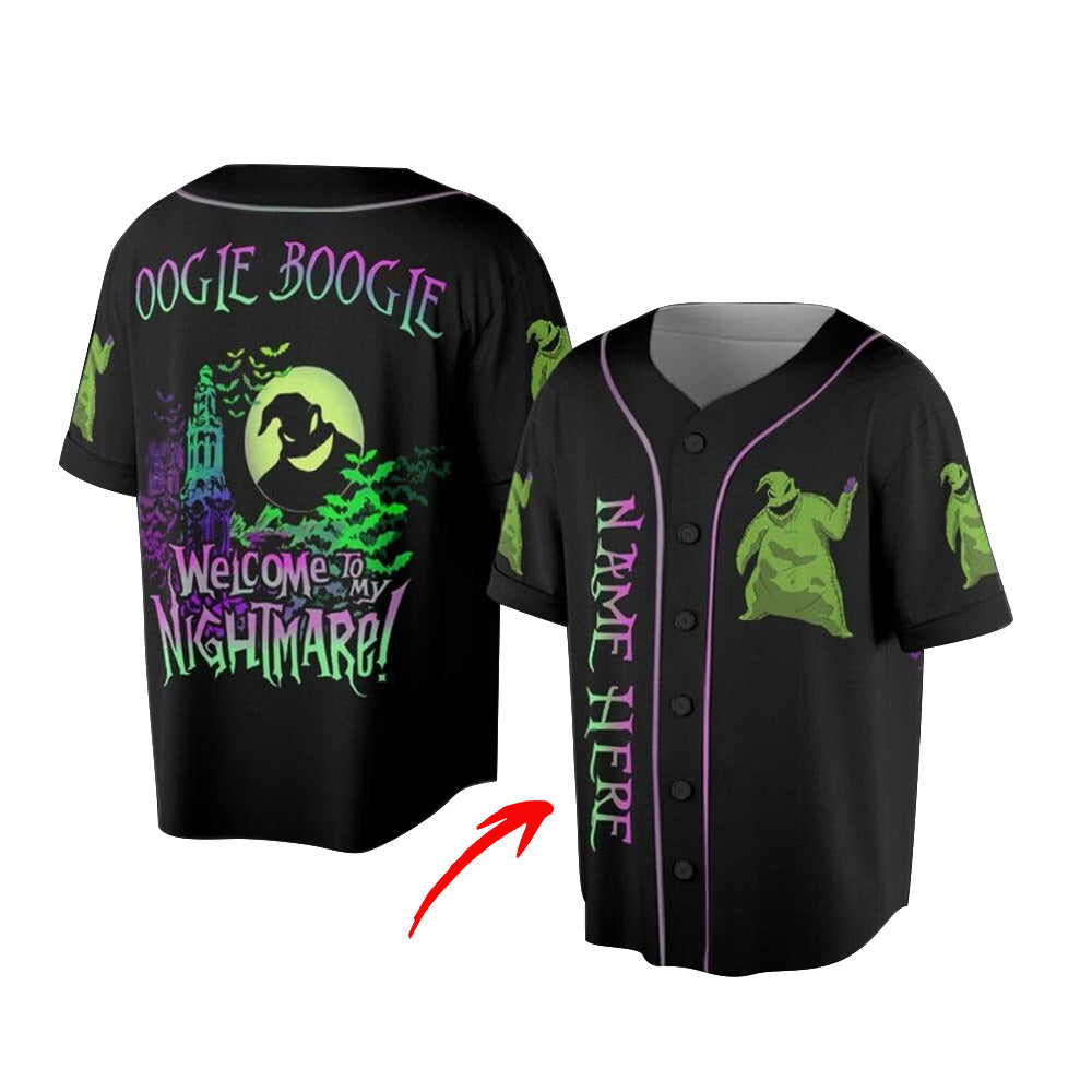 Personalized Jack Skellington and Sally Baseball Jersey | Oogie Boogie