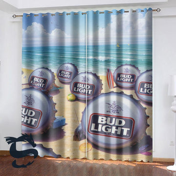 Bud Light Beer Blackout Grommet Curtains - Santa Joker