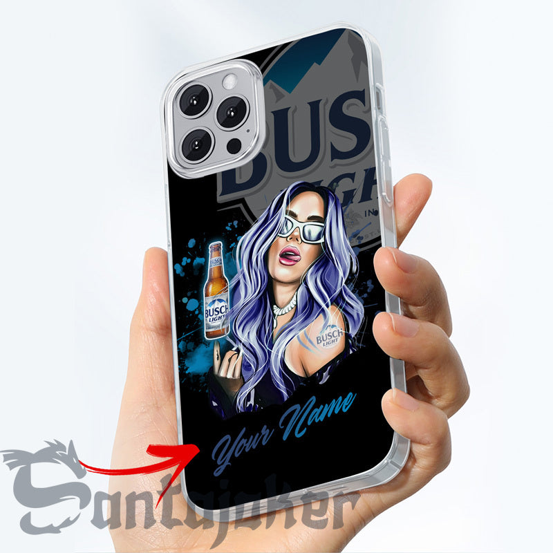 Personalized The Girl Get Drunk With Busch Light Phone Case