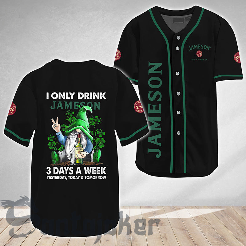 St. Patricks I Only Drink Jameson Baseball Jersey | Jameson Shirt