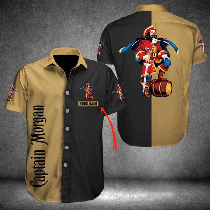 Personalized Multicolor Captain Morgan Button Shirt