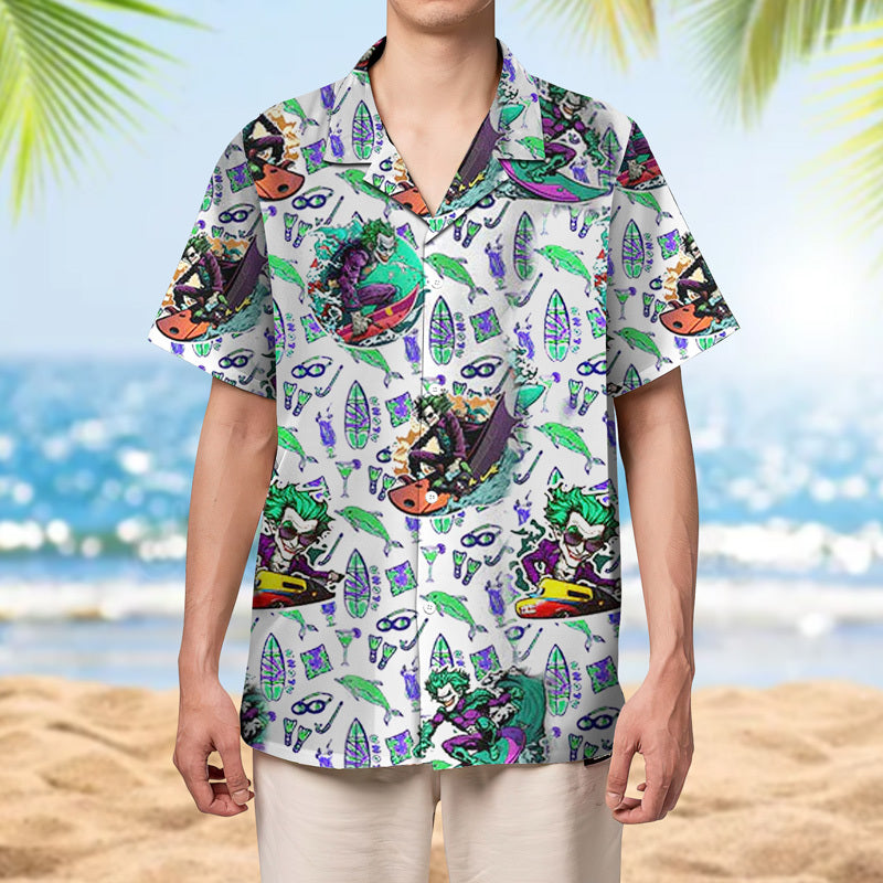 Surfing With The Joker Hawaiian Shirt
