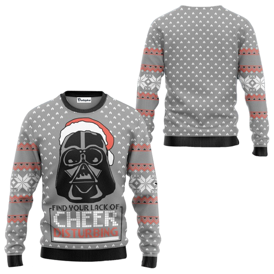 Find Your Lack Of Cheer Disturbing Darth Vader Ugly Sweater