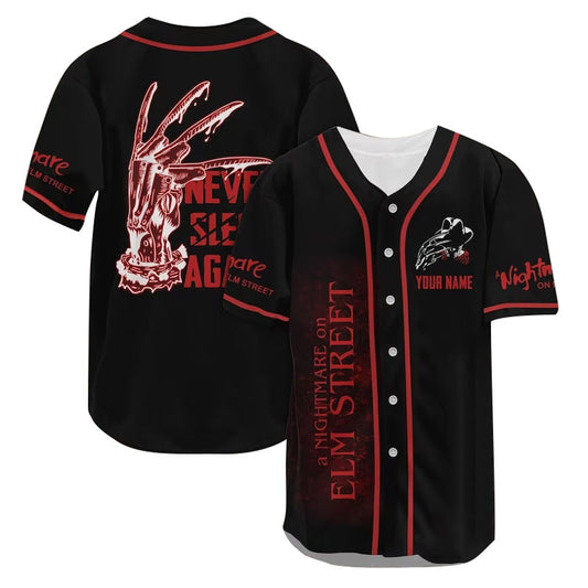 Personalized Freddy Krueger Nightmare On Elm Street Baseball Jersey
