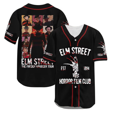 Freddy Krueger Elm Street Horror Film Club Baseball Jersey
