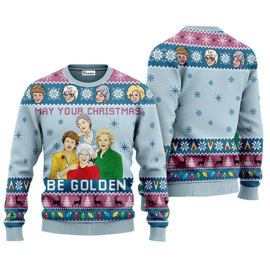 May Your Christmas Be Golden Ugly Sweater
