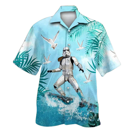 Stormtrooper Surfing Hawaiian Shirt