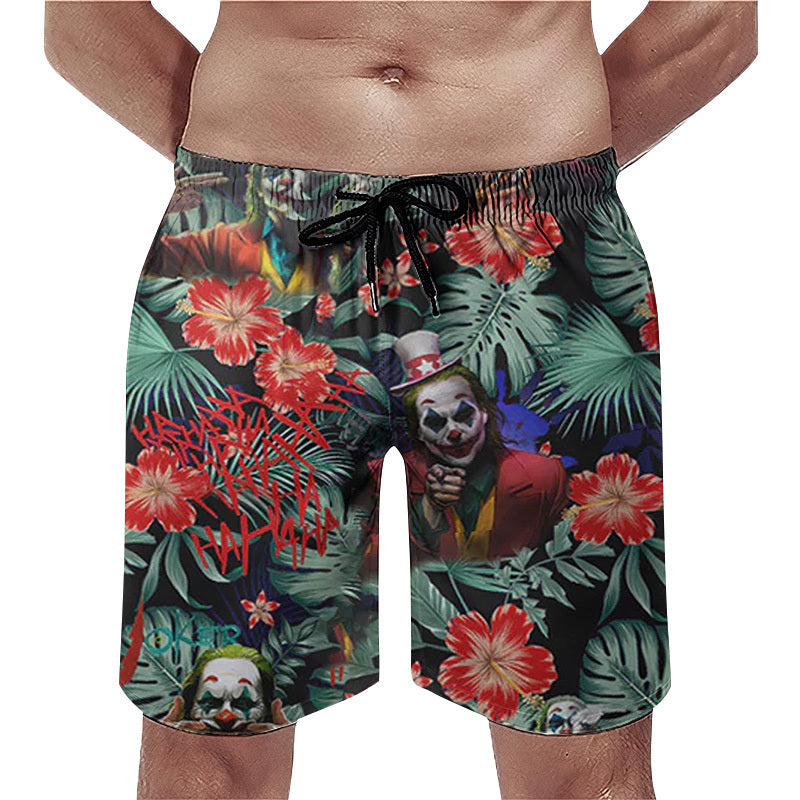 Joker HaHaHa Tropical Palm Flower Hawaii Shorts