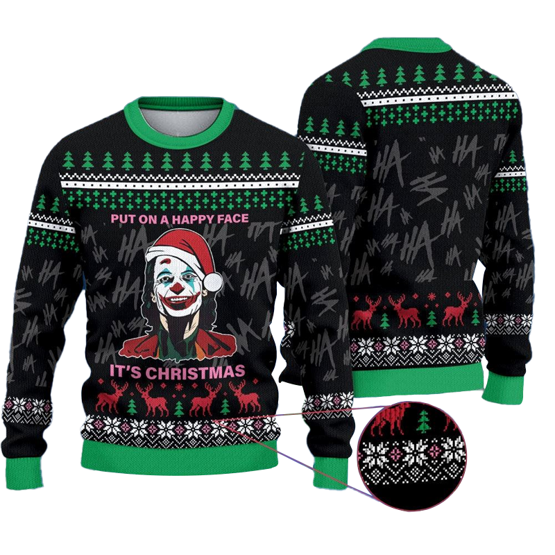Joker Put On A Happy Face Ugly Sweater
