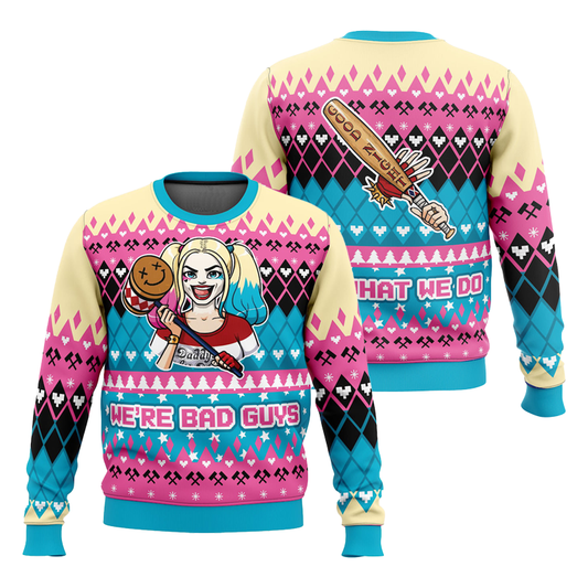 Harley Quinn We're Bad Guys Ugly Sweater