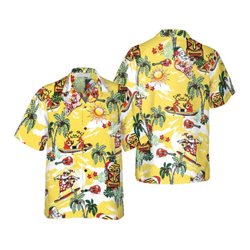 Santa Claus Reindeer Summer Hawaiian Shirt