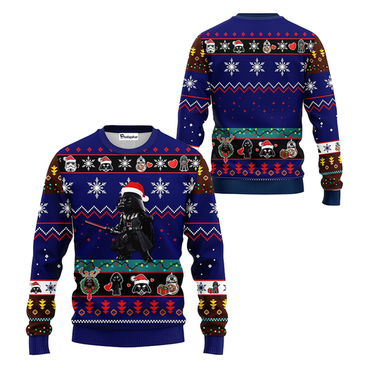 Darth Vader Santa Snow Christmas Ugly Sweater
