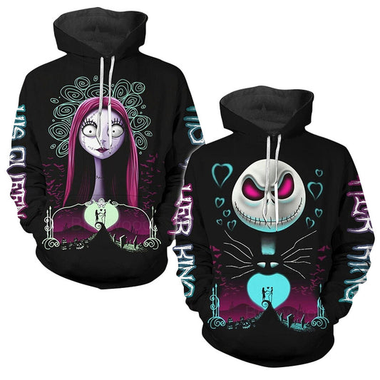 Personalized His Queen Her King Couple Matching Hoodie