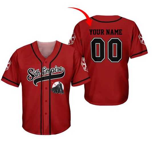 Personalized Darth Vader Red Baseball Jersey