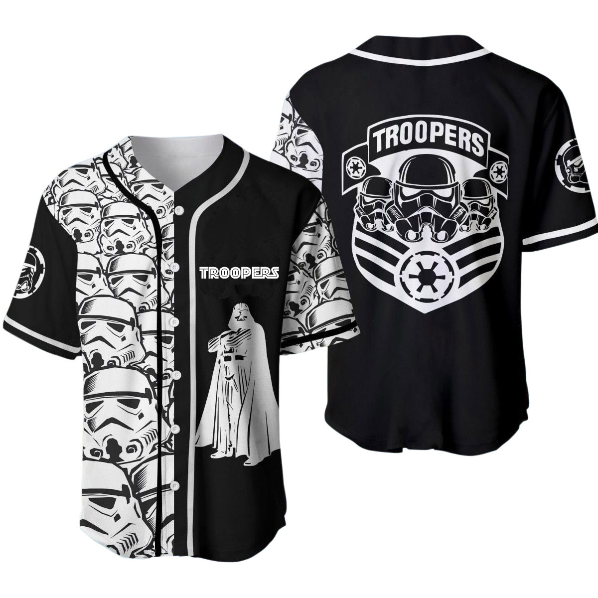 Stormtrooper White Black Baseball Jersey