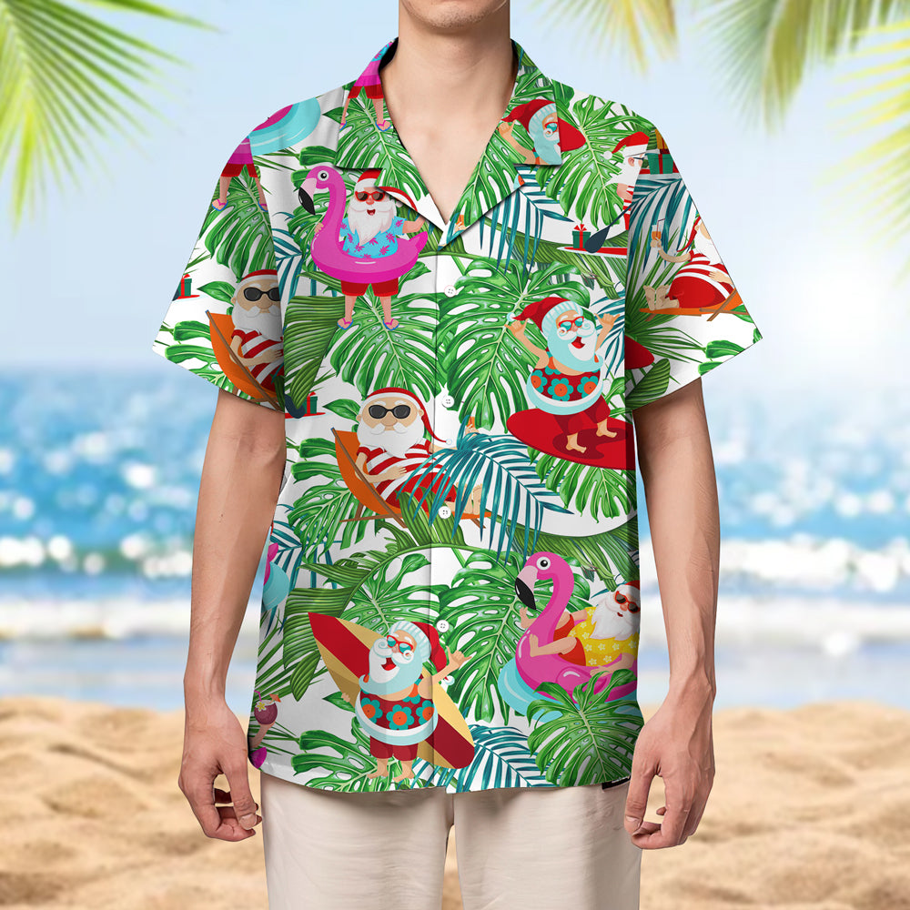 Santa Funny Tropical Hawaiian Shirt