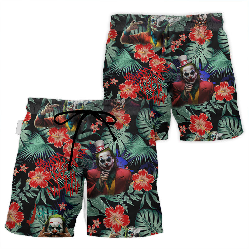 Joker HaHaHa Tropical Palm Flower Hawaii Shorts
