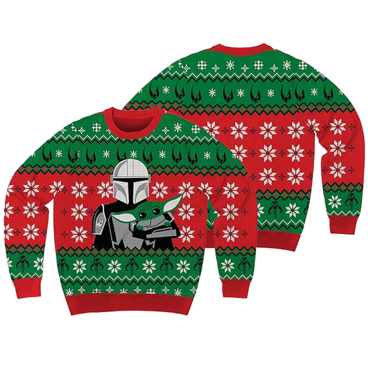 Stormtrooper And Baby Yoda Holiday Christmas Ugly Sweater