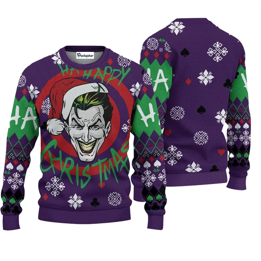 Joker HaHaHa Happy Christmas Ugly Sweater