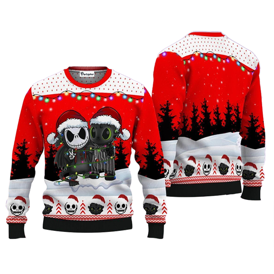 Toothless And Skellington Ugly Sweater