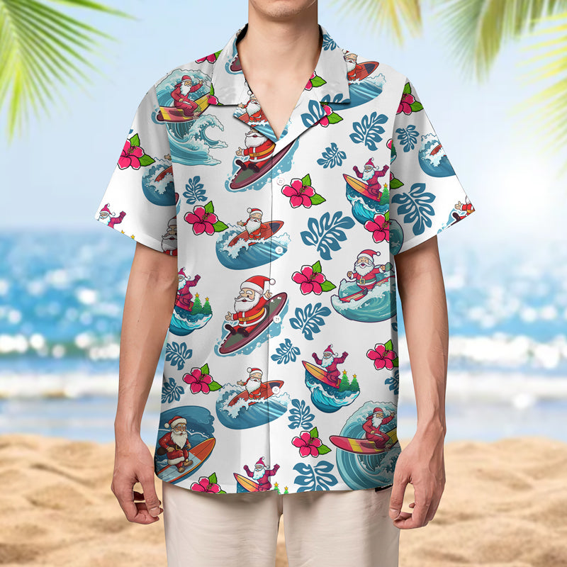 Santa Claus Surfing Hawaiian Shirt
