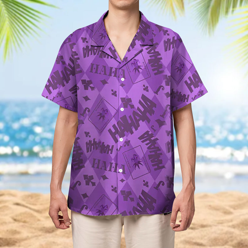 Joker Poker Ha Ha Ha Purple Hawaiian Shirt