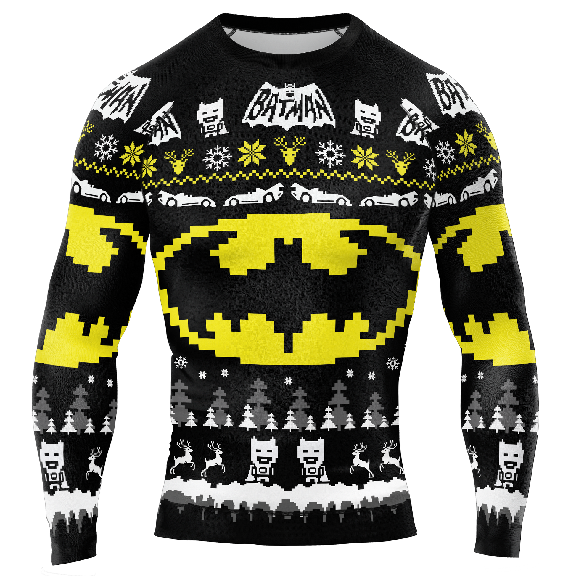 Bat-Signal Christmas Men's Long Sleeve Rash Guard