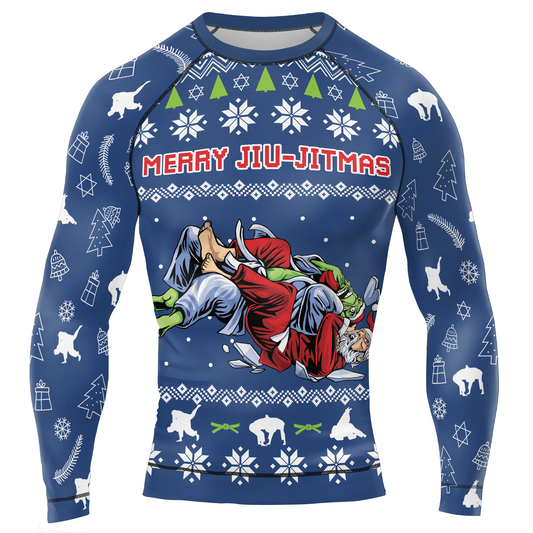 Merry Jiu-jitmas Men's Long Sleeve Rash Guard