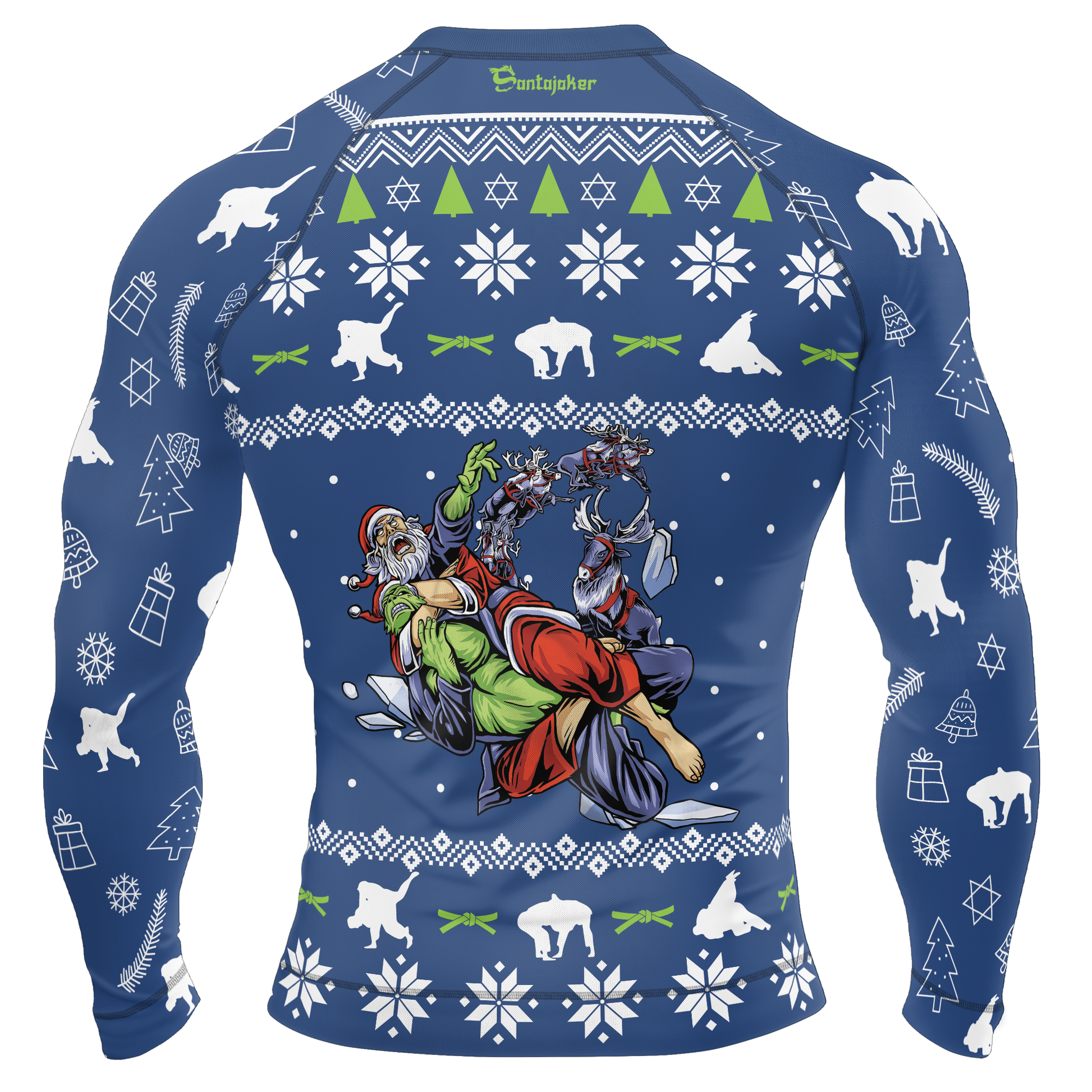 Merry Jiu-jitmas Men's Long Sleeve Rash Guard