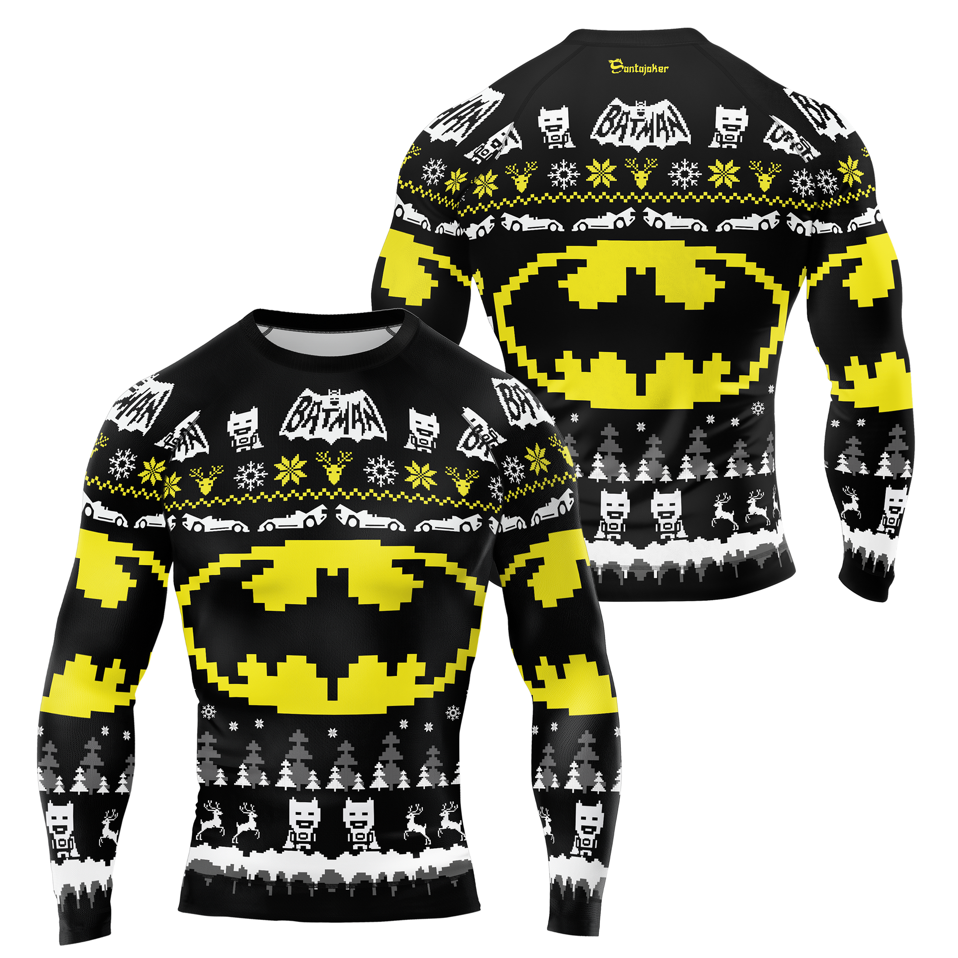 Bat-Signal Christmas Men's Long Sleeve Rash Guard