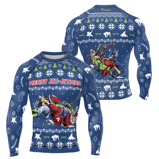 Merry Jiu-jitmas Men's Long Sleeve Rash Guard