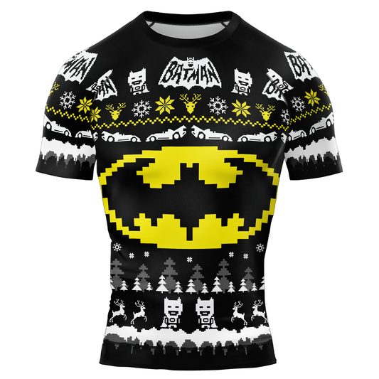 Bat-Signal Christmas Men's Short Sleeve Rash Guard