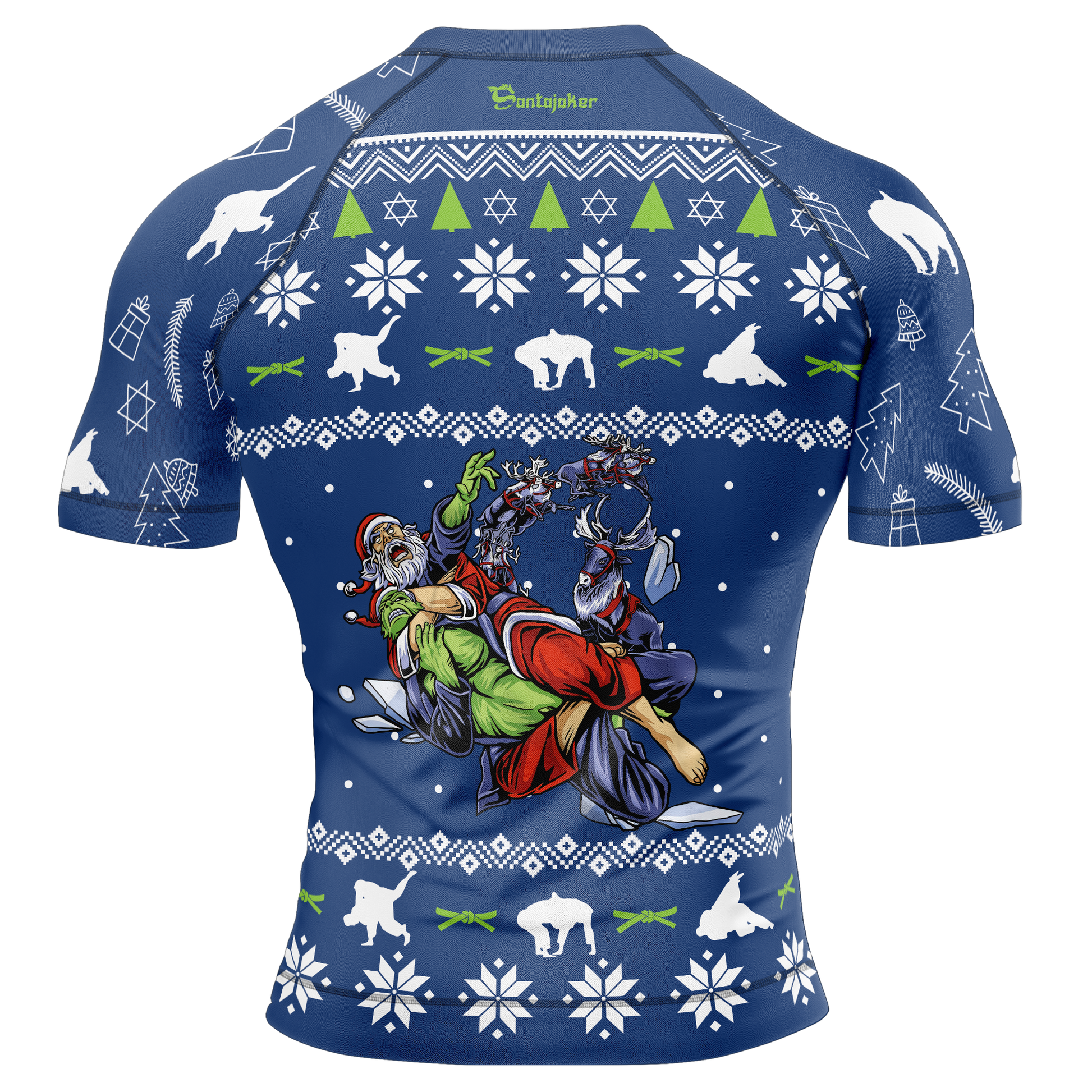 Merry Jiu-jitmas Men's Short Sleeve Rash Guard