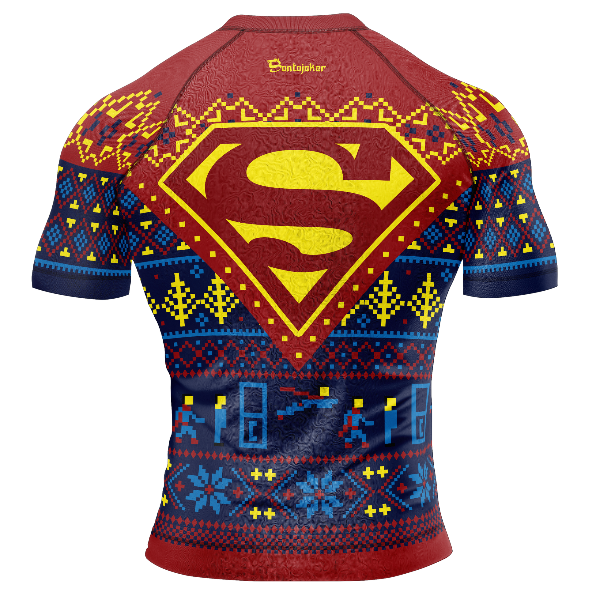 Superman Christmas Men's Short Sleeve Rash Guard