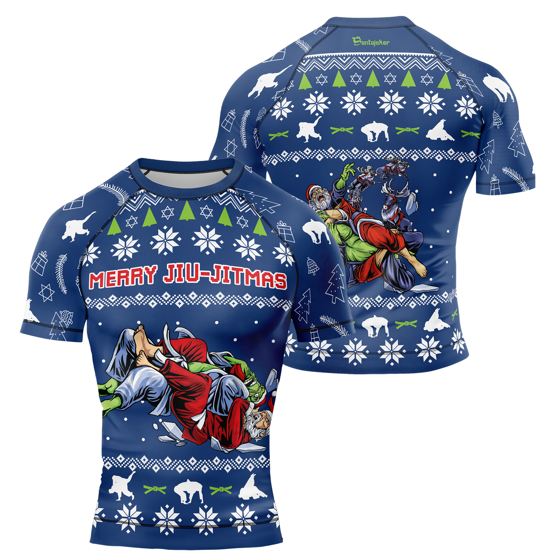 Merry Jiu-jitmas Men's Short Sleeve Rash Guard