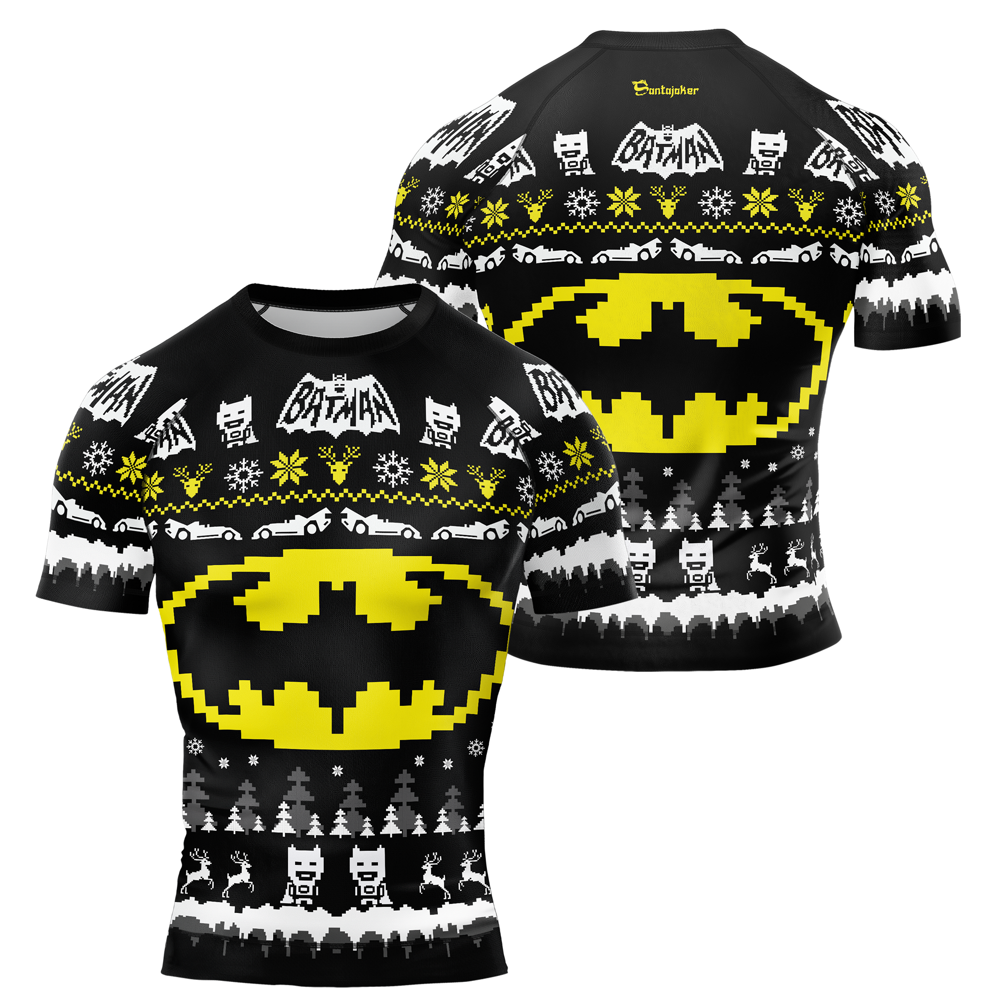 Bat-Signal Christmas Men's Short Sleeve Rash Guard