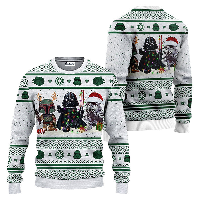 Boba Fett Darth Vader Stormtrooper Ugly Sweater