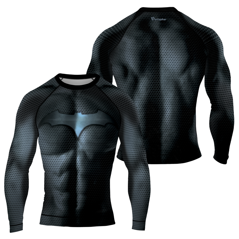 Powerful Bat Emblem Men's Long Sleeve Rash Guard