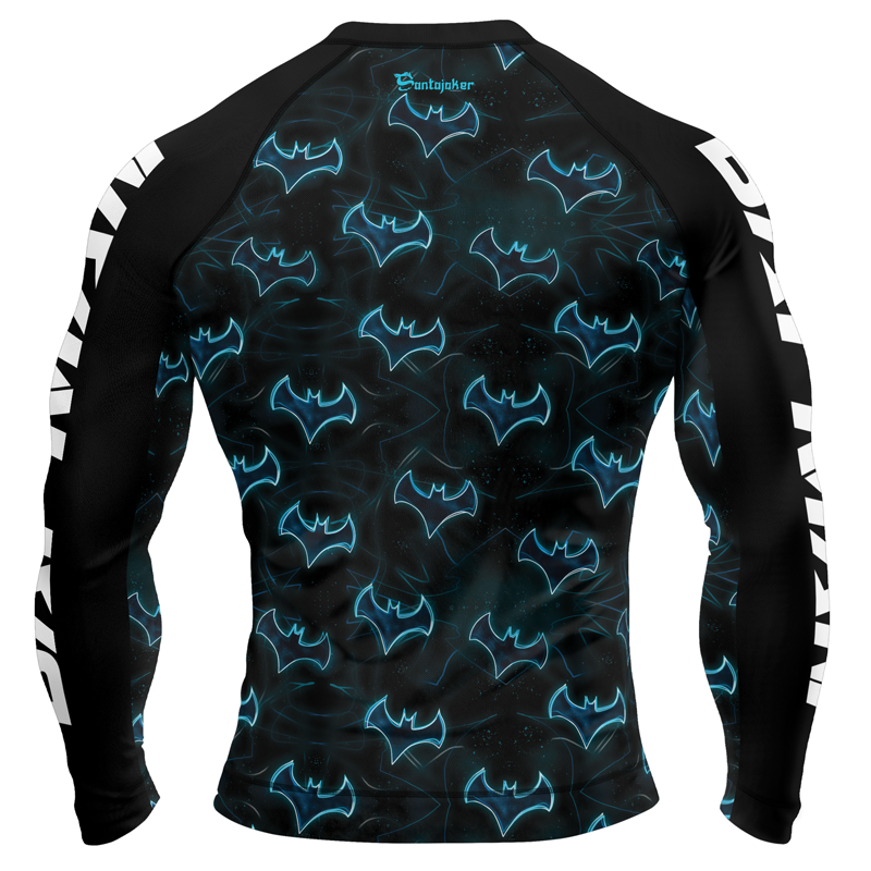 Blue Night Bat Men's Long Sleeve Rash Guard