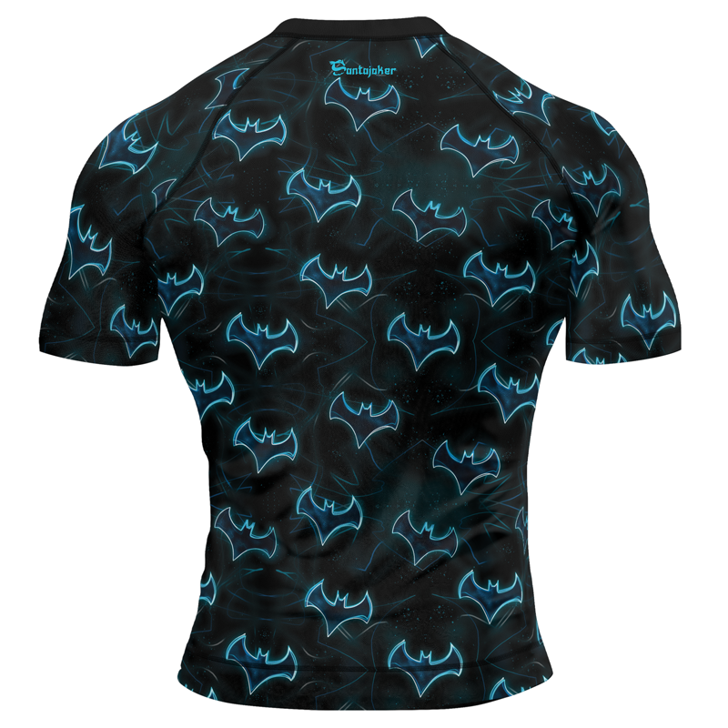 Blue Night Bat Men's Short Sleeve Rash Guard