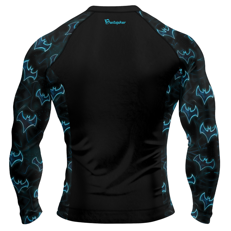 Blue Night Bat Men's Long Sleeve Rash Guard