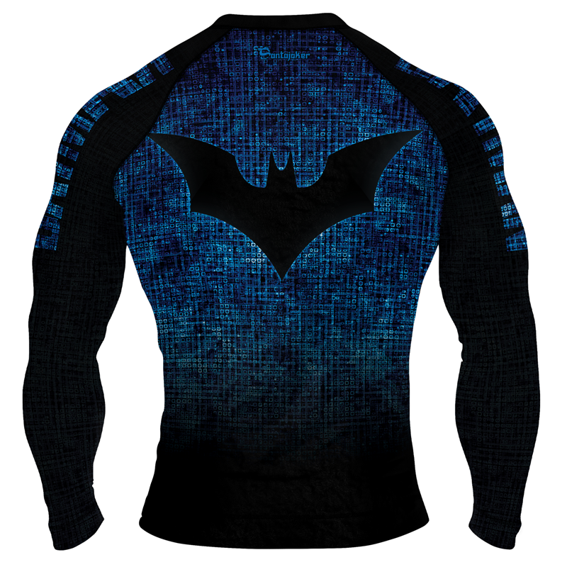 Blue Shadow Bat Men's Long Sleeve Rash Guard