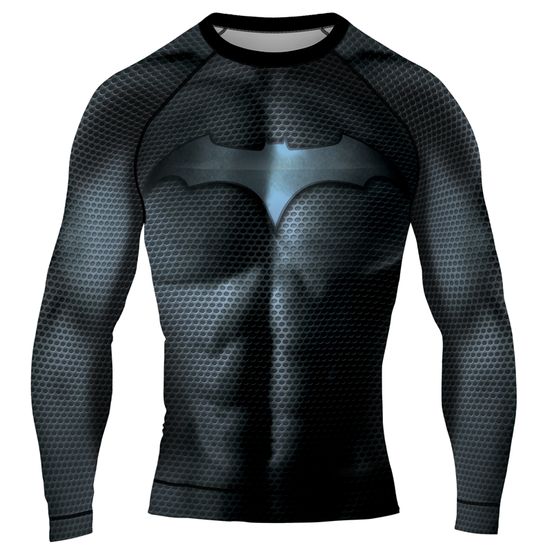 Powerful Bat Emblem Men's Long Sleeve Rash Guard