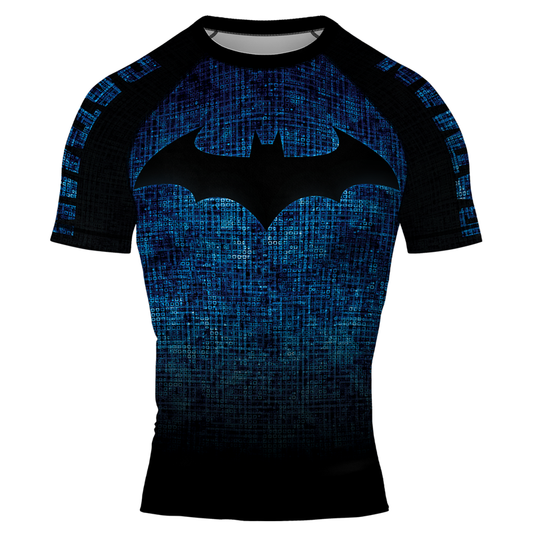 Blue Shadow Bat Men's Short Sleeve Rash Guard