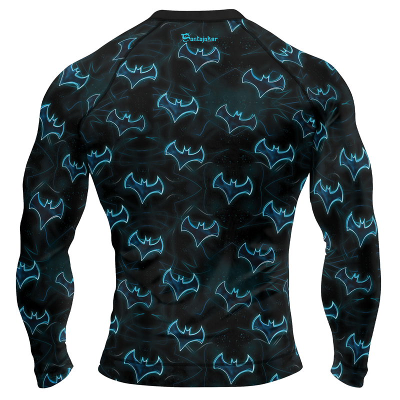 Blue Night Bat Men's Long Sleeve Rash Guard