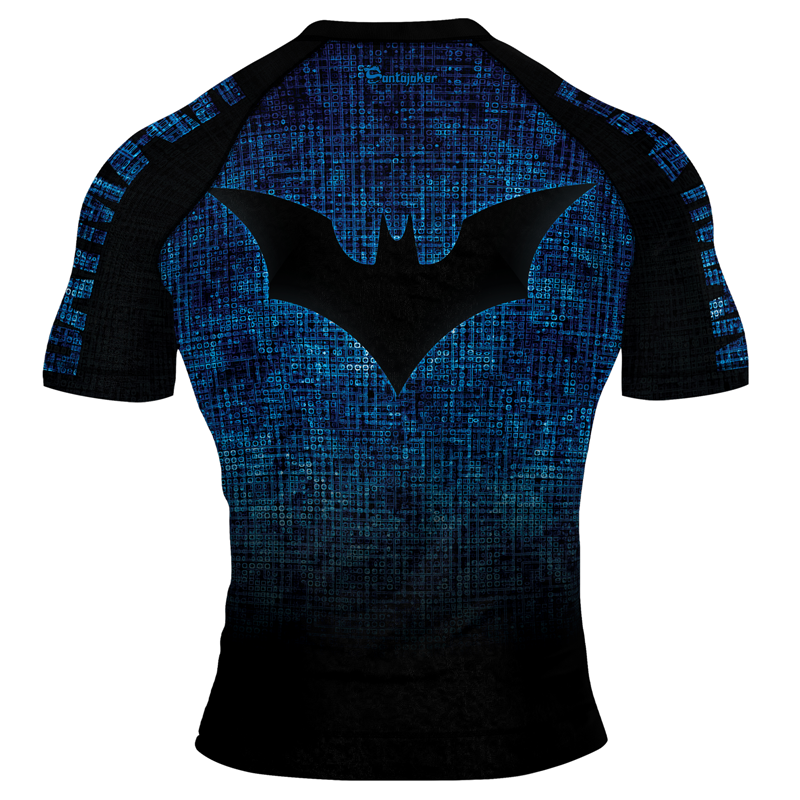 Blue Shadow Bat Men's Short Sleeve Rash Guard