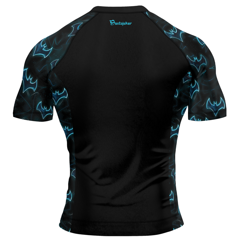 Blue Night Bat Men's Short Sleeve Rash Guard