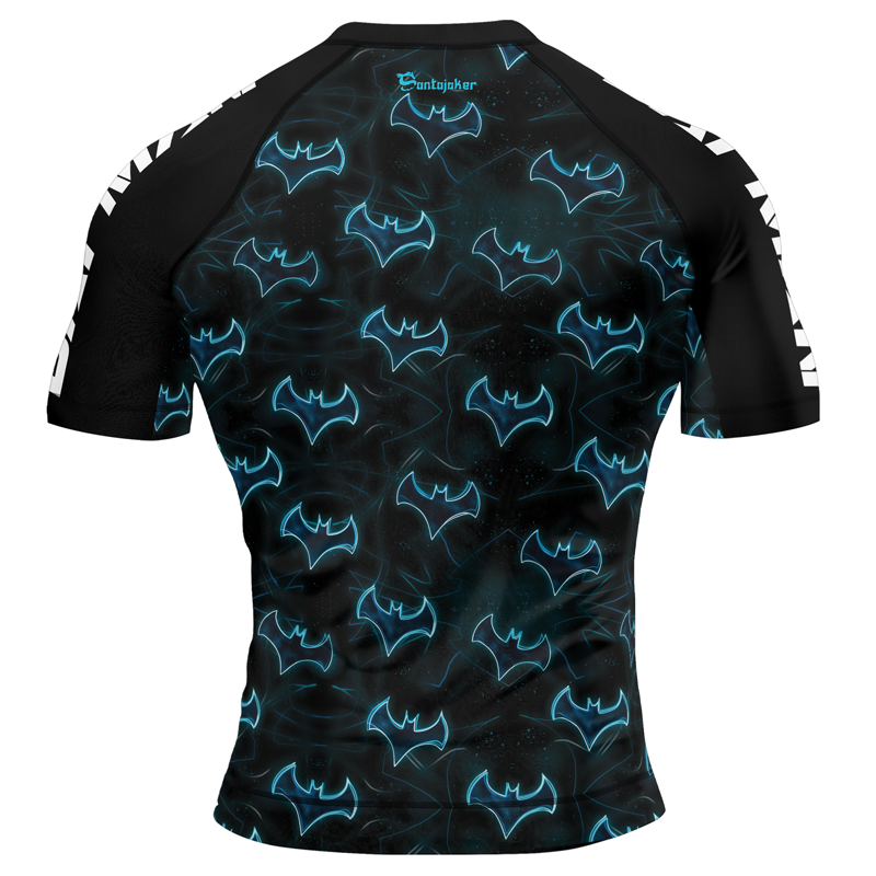 Blue Night Bat Men's Short Sleeve Rash Guard