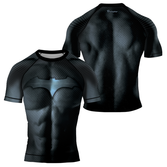 Powerful Bat Emblem Men's Short Sleeve Rash Guard